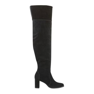 Cosmoparis Schoenen, Dames, Zwart, 40 EU, Leer, Velvet Over-the-Knee Laars