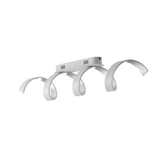 Netlighting HELIX LED Swirl Semi Flush Light White Silver 1600lm 80x18x13.5cm | Size: 80x18x13.5 cm