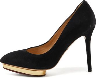 Charlotte Olympia pre-owned 105mm suede pumps - Black