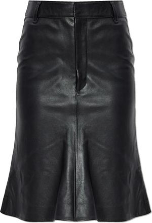 Balenciaga Leren Rok - Dames - Leren & Su&egrave;de rokken - Zwart - XS - Leer - Rokken