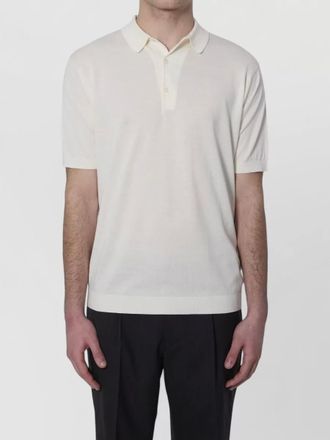 John Smedley adrian polo shirt sea island cotton spread collar