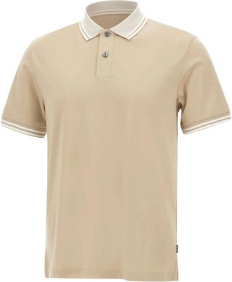 HUGO BOSS Phillipson Polo Shirt - Heren - Polos - Beige - S - Katoen - Tops
