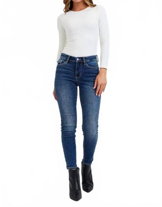 Judy Blue Jennifer Mid Rise Thermal Skinny Jeans In Dark Wash