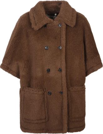 Max Mara Buttoned Pocket Jacket - Dames - Jassen - Bruin - ONE Size - Leer - Jassen