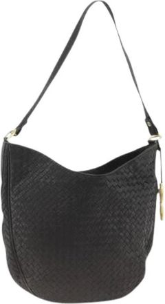 Bottega Veneta Pre-owned Shoulder Bags, female, Black, Size: ONE SIZE Pre-owned Vintage Leather Shoulder Bag