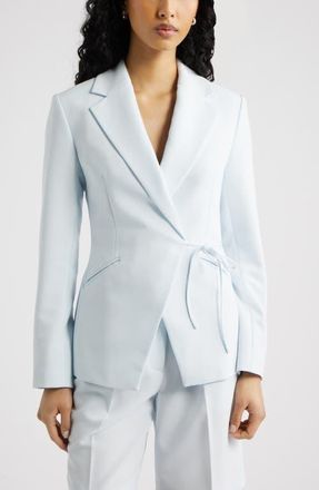 Open Edit The Icon Side Tie Blazer in Blue Breeze at Nordstrom, Size Xx-Small