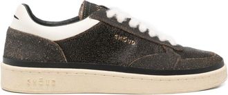 Ghoud Textured Black Leather Low-Top Sneakers