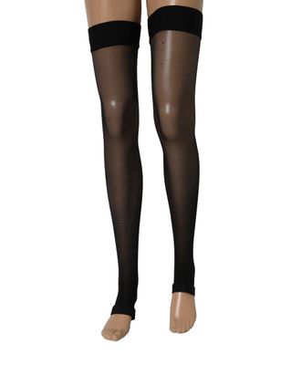 Dolce & Gabbana Black Sheer Nylon Thigh High Stockings Socks Clothing