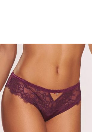 Lascana String LASCANA Alana, Damen, Gr. 36/38, bunt (bordeauxrot), Obermaterial: 56% Polyamid, 32% Seide, 12% Elasthan, Unterhosen String, mit hohem Seidenan