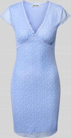 Review Minikleid mit V-Auschnitt in Bleu, Größe XL