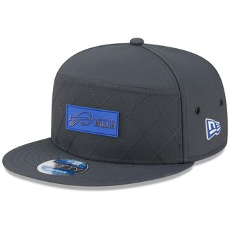 New Era Mens Charcoal Buffalo Bills 2025 Sideline Cold Weather Split Panel 9FIFTY Snapback Hat