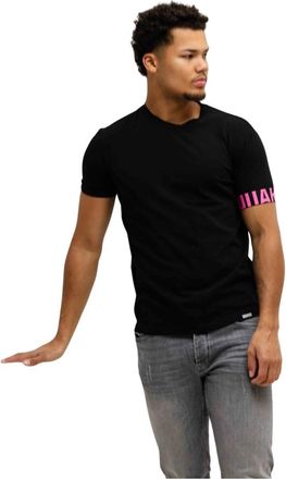 Dsquared2 Tops, Heren, Zwart, S, Katoen, Logo Cuff T-Shirt