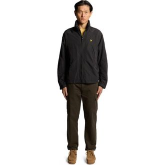 Lyle & Scott Long Sleeve Fold Away Hood Jacket in Black Ice at Nordstrom, Size Xx-Large