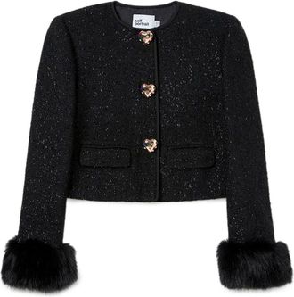 Self Portrait Boucle Fur Cuff Jacket