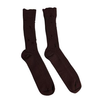 Dolce & Gabbana Bruine Katoenen Logosokken - Heren - Sokken - Bruin - ONE Size - Katoen - Ondergoed