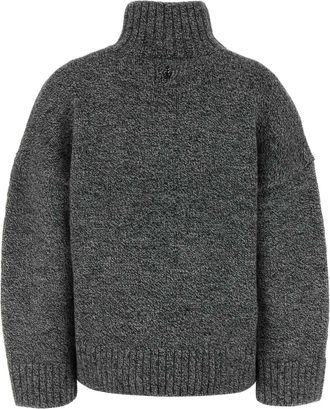 J.W.Anderson Womens Patch Sweater Gray Wool Alpaca Acrylic