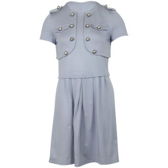 Moschino Moschino Button-Detailed Knee Length Dress in Grey Nylon