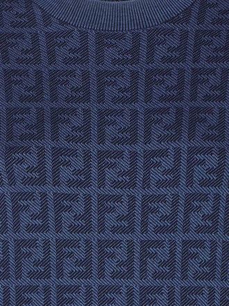 Fendi Womens Wool And Silk Jumper Navy Sweater