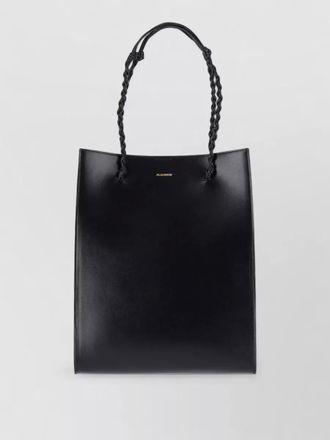Jil Sander rectangular shoulder bag smooth finish braided handles