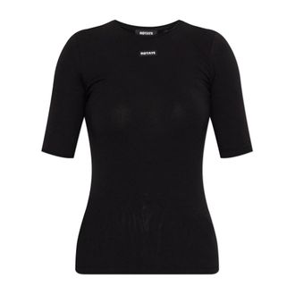 Rotate Rotate Birger Christensen, Tops, Dames, Zwart, S, T-shirt met logo
