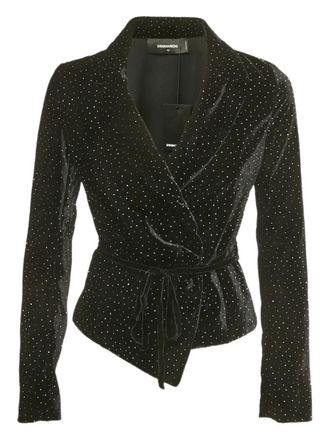 Dsquared2 tie-fastening embellished blazer - women - Polyester - S - Black