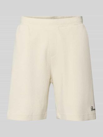 Review Shorts mit Label-Stitching in Ecru, Gr&ouml;&szlig;e XXL