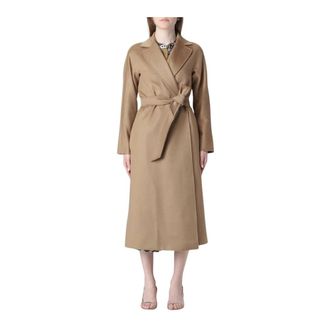 Max Mara Abrigo Envolvente de Cachemira - Coats - Mujer - Marr&oacute;n - 2XS
