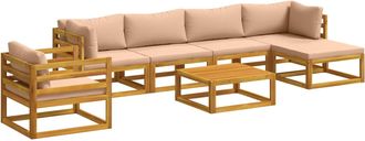 vidaXL Juego De Sof&aacute; 7 Uds. Natural Madera De Acacia S&oacute;lida Vidaxl