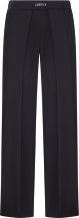 Loewe TAILORED WOOL TROUSERS WITH JACQUARD ELASTICATED WAIST - Loewe - Woman