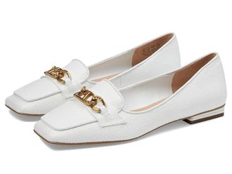 Franco Sarto Tiari Slip-On Square Toe Loafers Womens Flat Shoes White Woven Fabric : 8.5 W, Textile