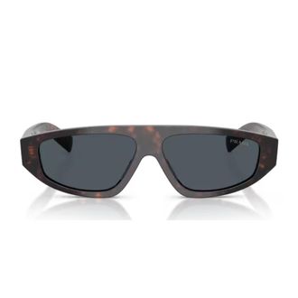 Prada Havana Pr C02s Sculpted Rectangular Sunglasses