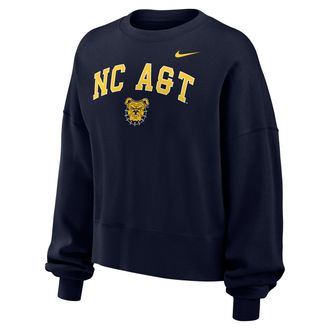 Nike Womens College (North Carolina A&T University) Phoenix Fleece Crewneck Sweatshirt in Blue | W33302NCAT26-NVY