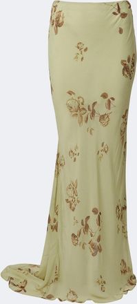 De La Vali Diosa floral georgette maxi skirt