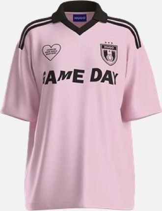 HUGO BOSS Womens Dila B Football Inspired T-Shirt - Pink - Size: 10/8