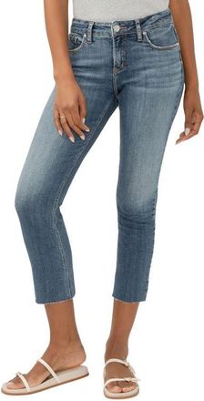 Silver Jeans Co Elyse Raw Hem Capri Jeans in Serenade at Nordstrom, Size 28 X 27