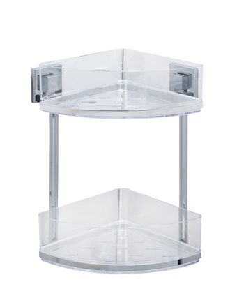 WENKO Vacuum-loc Rinconera Doble De Acero Fino Con 2 Repisas Quadro Wenko