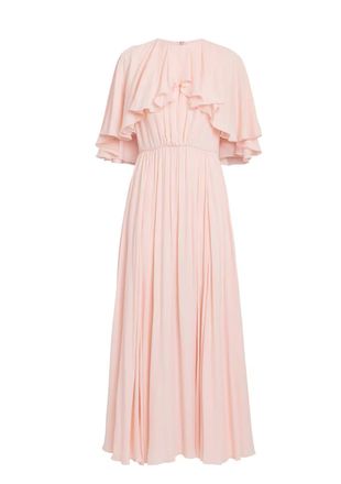 Giambattista Valli Crepe Cape-Overlay Midi Dress Size M