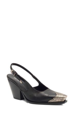 Free People Brayden Slingback Pump in Black Tide Leather at Nordstrom, Size 6.5