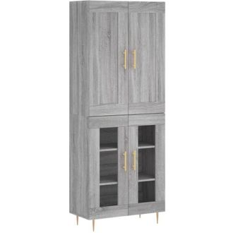 vidaXL Highboard Grey Sonoma 69.5x34x180 cm Engineered Wood Vidaxl