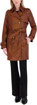 Elie Tahari Natalie Medium Leather Trench Coat