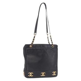 Chanel Pre-owned Vintage Tote Bag - Dames - Pre-owned - Zwart - Maat: ONE Size Leer