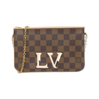 Louis Vuitton Pre-owned Clutches, female, Brown, Size: ONE SIZE Pre-owned Double Zip Pochette