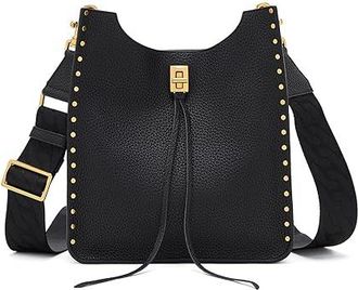 Rebecca Minkoff Darren Medium Feed Cross Body Womens Handbags Black, Leather