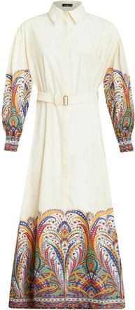 Etro paisley-print cotton shirt dress - women - Cotton - 44 - White