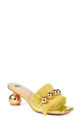 Ninety Union Miami Fringed Orb Heel Slide Sandal in Green at Nordstrom Rack, Size 10