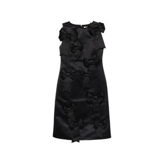 Ganni Party Dresses, female, Black, Size: M Bow Detail Sleeveless Dress