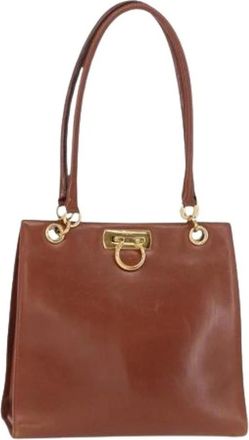 Ferragamo Pre-owned Shoulder Bags, female, Brown, Size: ONE SIZE Pre-owned Shoulder Bag