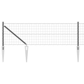 Berkfield Home Euro Fence with 7 Spike Posts 0.6x10 m Galvanised Steel Grey