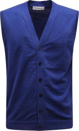 Goes Botanical Goes Botanical, Jassen, Heren, Blauw, M, Wol, Merinos Knoop Wol Gilet