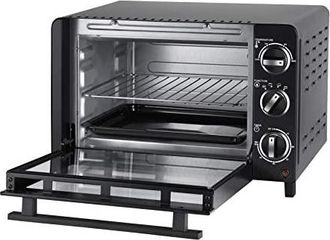 Unold 68875 - Horno Multiusos (1200 W, 18 L, 4 Elementos Calefactores De Acero Inoxidable, Puerta De Doble Acristalamiento, Metal), Color Negro
